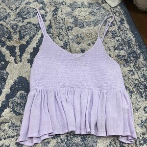 purple crop tank flowy